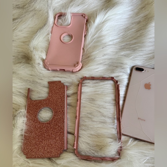 Rose gold pink glitter iPhone 13 Plus phone case - Picture 5 of 6